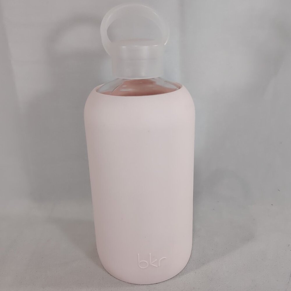 BKR Big Pink Tutu Silicone Sleeve Glass Water Bottle Lid 1L 32oz Light Baby